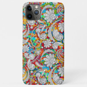 Cute vintage colourful white paisley patterns Case-Mate iPhone case