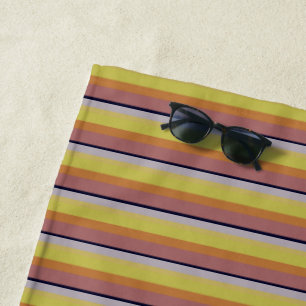 Cute vintage colours stripes beach towel