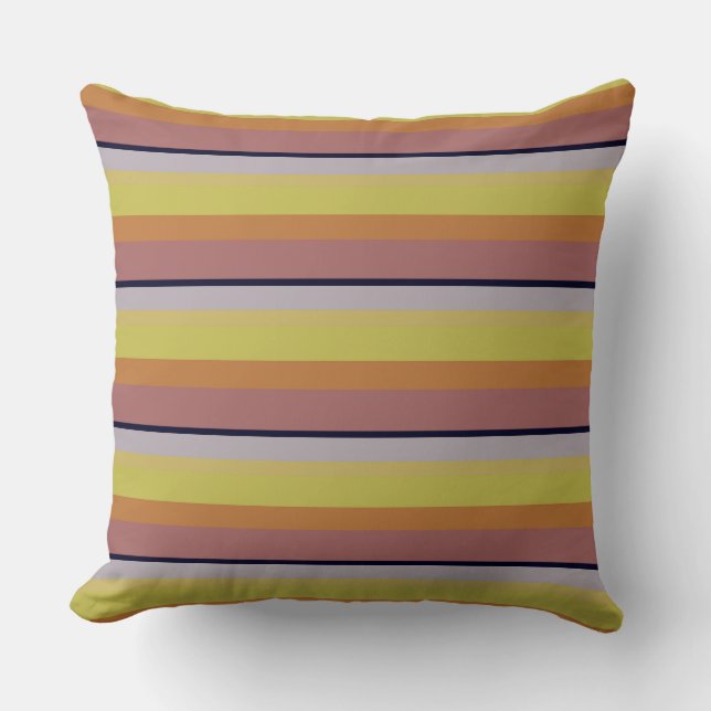 Cute vintage colours stripes cushion (Front)