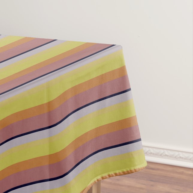 Cute vintage colours stripes tablecloth (In Situ)