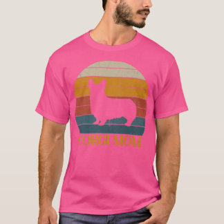 Cute Vintage Corgi Mum Sunsetdog Lover Corgis548 T-Shirt