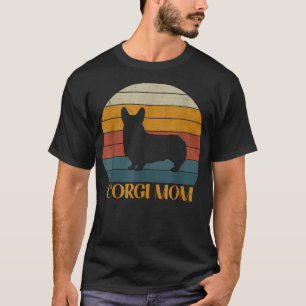 Cute Vintage Corgi Mum SunsetDog Lover Corgis T-Shirt