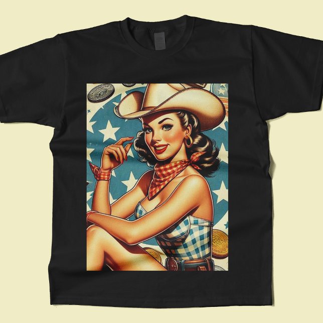 Cute Vintage Cowgirl T-Shirt (Creator Uploaded)
