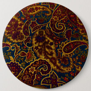 Cute vintage dark brown paisley design 6 cm round badge