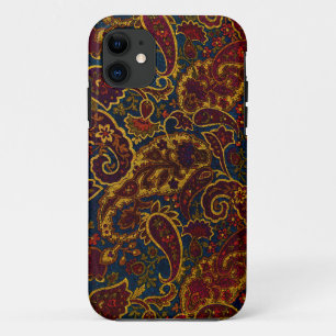 Cute vintage dark brown paisley design Case-Mate iPhone case