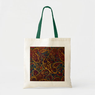 Cute vintage dark brown paisley design tote bag