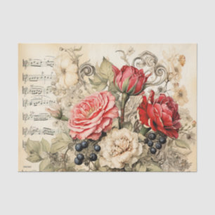 Cute vintage decoupage flowers tissue paper