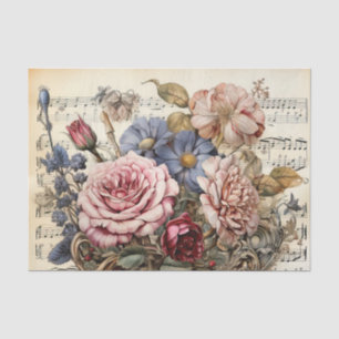 Cute vintage decoupage flowers tissue paper