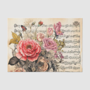 Cute vintage decoupage flowers  tissue paper