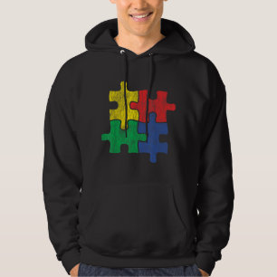 Cute Vintage Distressed design for Autism Awarenes Hoodie