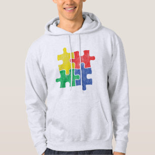 Cute Vintage Distressed design for Autism Awarenes Hoodie