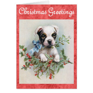 Cute Vintage Dog Christmas Greetings
