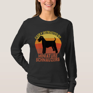 Cute VINTAGE dog Easily Distracted By Miniature Sc T-Shirt