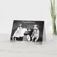 Cute Vintage Dog New Baby Congratulations