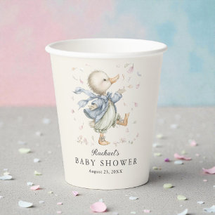 Cute Vintage Duck Storybook Baby Shower  Paper Cups