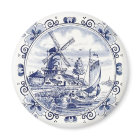 Cute Vintage Dutch Windmill Sailboat Delft Blue