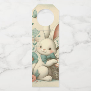Cute, Vintage Easter bunny & chick Bottle Tag
