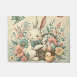 Cute, Vintage Easter bunny & chick Doormat