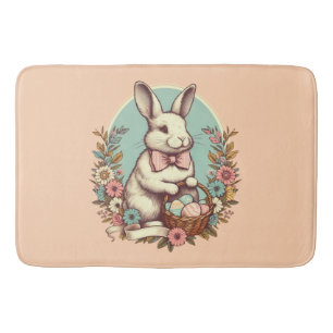 Cute, vintage Easter bunny/egg/basket  Bath Mat