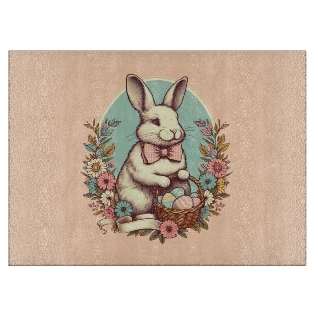 Cute, vintage Easter bunny/egg/basket  Cutting Board (Front)