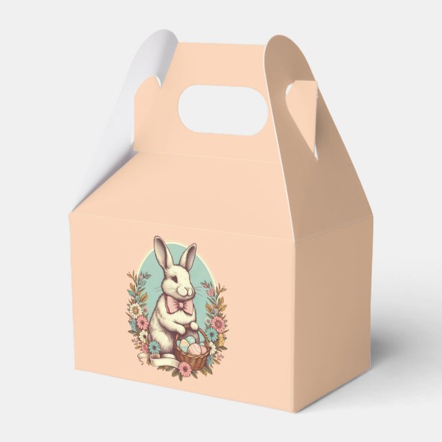 Cute, vintage Easter bunny/egg/basket  Favour Box (Front Side)