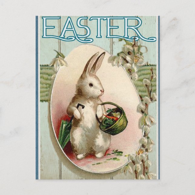 Cute Vintage Easter Bunny Postcard (Front)