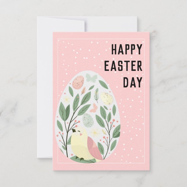 Cute vintage Easter egg bunny Holiday Card (Front)