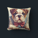 Cute Vintage English Bulldog Art Cushion<br><div class="desc">Cute Vintage English Bulldog Art</div>