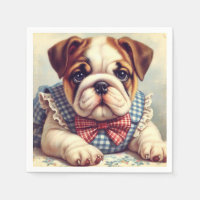 Cute Vintage English Bulldog Art