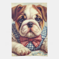 Cute Vintage English Bulldog Art