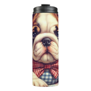 Cute Vintage English Bulldog Art Thermal Tumbler