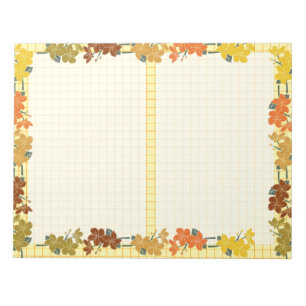 Cute vintage fall floral Yellow Orange pattern Notepad