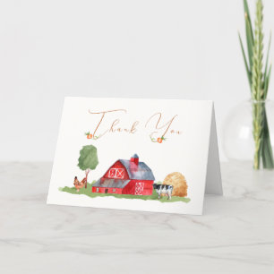 Cute Vintage Farmers Market Barnyard Baby Shower Thank You Card