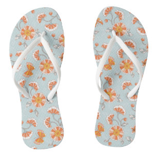 Cute Vintage Flower Butterfly Pattern Jandals