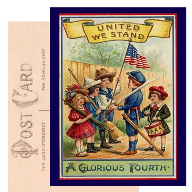 Cute Vintage Fourth of July Patriotic Postcard (Creator Uploaded)