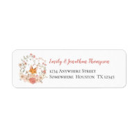 Cute Vintage Fox Florals Return Name Address