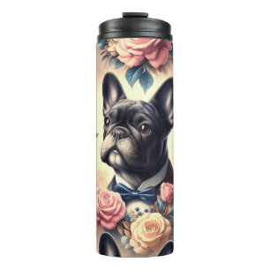 Cute Vintage French Bulldog Painting Thermal Tumbler