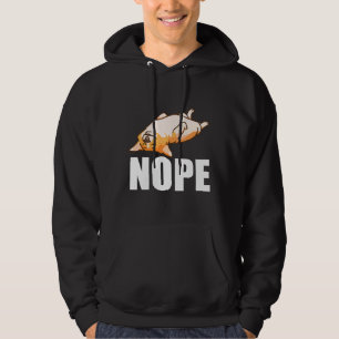 Cute Vintage Funny Lazy Nope Corgi Hoodie