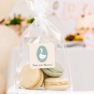 Cute Vintage Goose Baby Shower Stickers