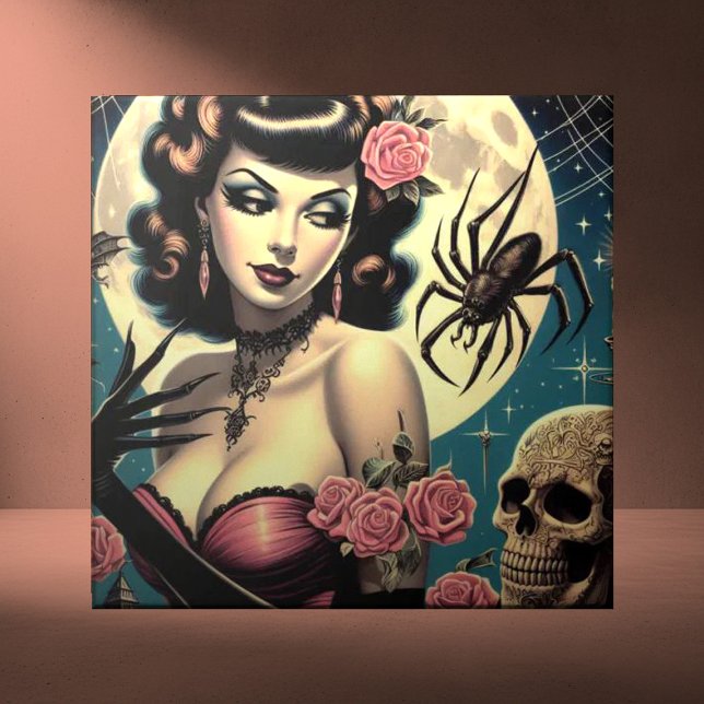 Cute Vintage Goth Girl Tile (Creator Uploaded)