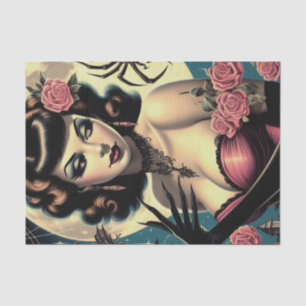 Cute Vintage Goth Girl Tissue Paper