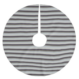 Cute vintage grey blue stripes brushed polyester tree skirt