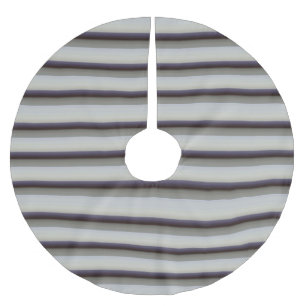 Cute vintage grey blue stripes brushed polyester tree skirt
