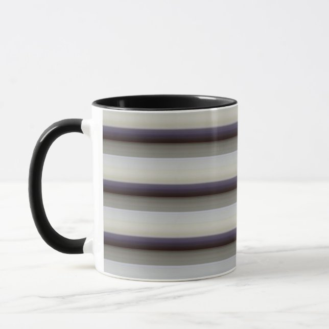 Cute vintage grey blue stripes  mug (Left)