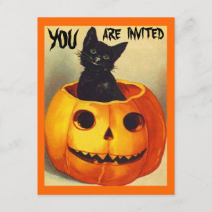 Cute Vintage Halloween Fun Party Invitations
