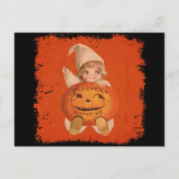 Cute Vintage Halloween Greetings Pumpkin