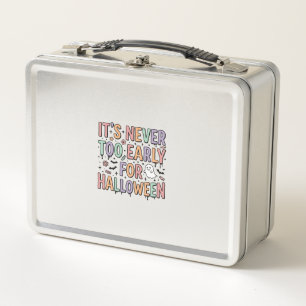 Cute Vintage Halloween Too Early Typography T-Shir Metal Lunch Box