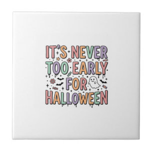 Cute Vintage Halloween Too Early Typography T-Shir Tile