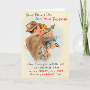 Cute Vintage Happy father's Day Card From Daughter
