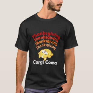 Cute Vintage Happy Thanksgiving Corgi Dog Food Com T-Shirt